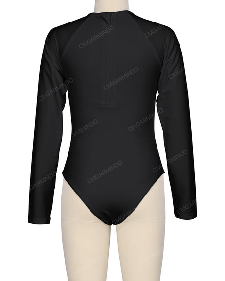 Long Sleeve Zip Back One Piece