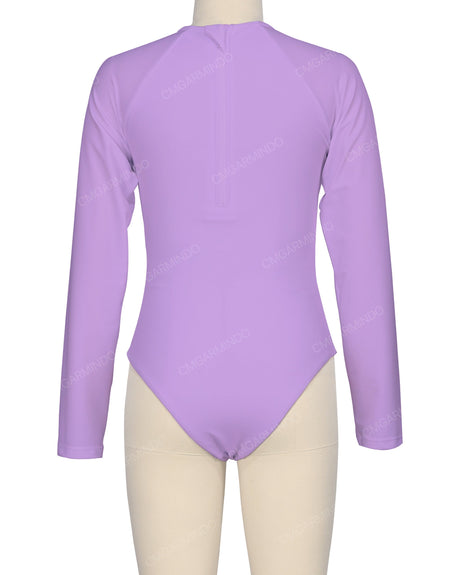 Long Sleeve Zip Back One Piece