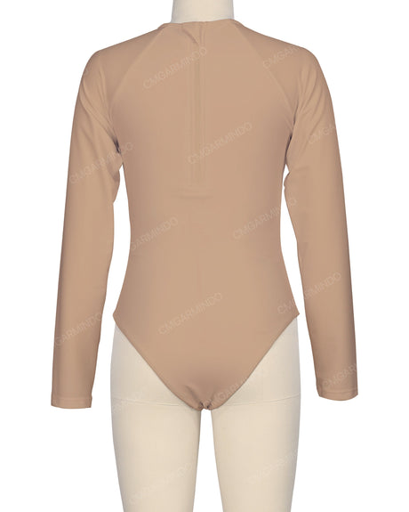 Long Sleeve Zip Back One Piece