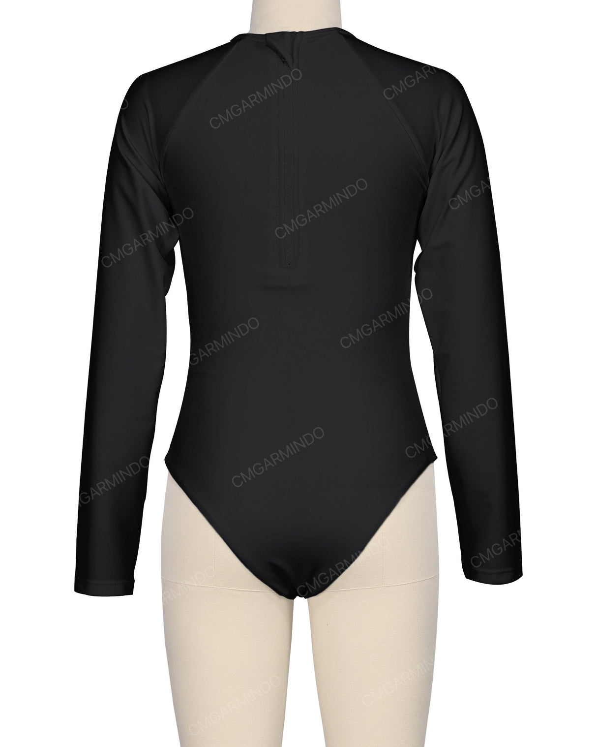 Long Sleeve Zip Back One Piece