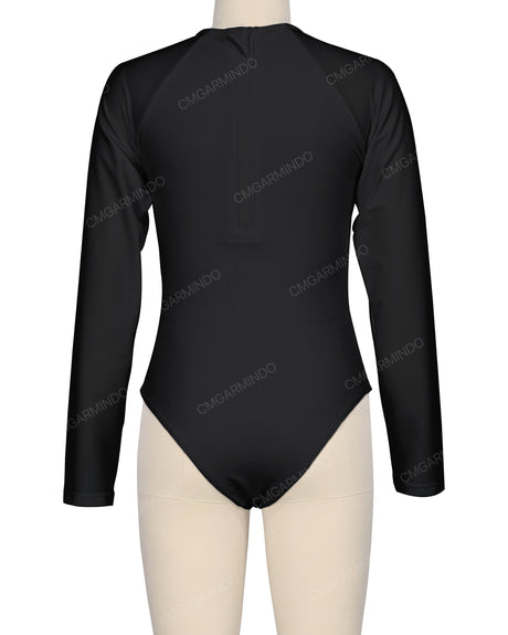 Long Sleeve Zip Back One Piece