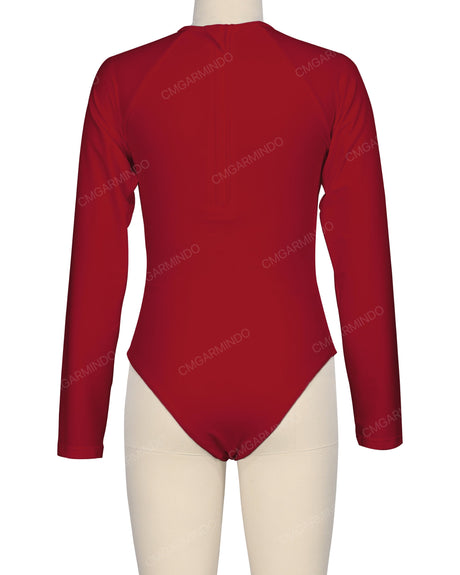 Long Sleeve Zip Back One Piece