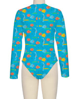 Long Sleeve Zip Back One Piece