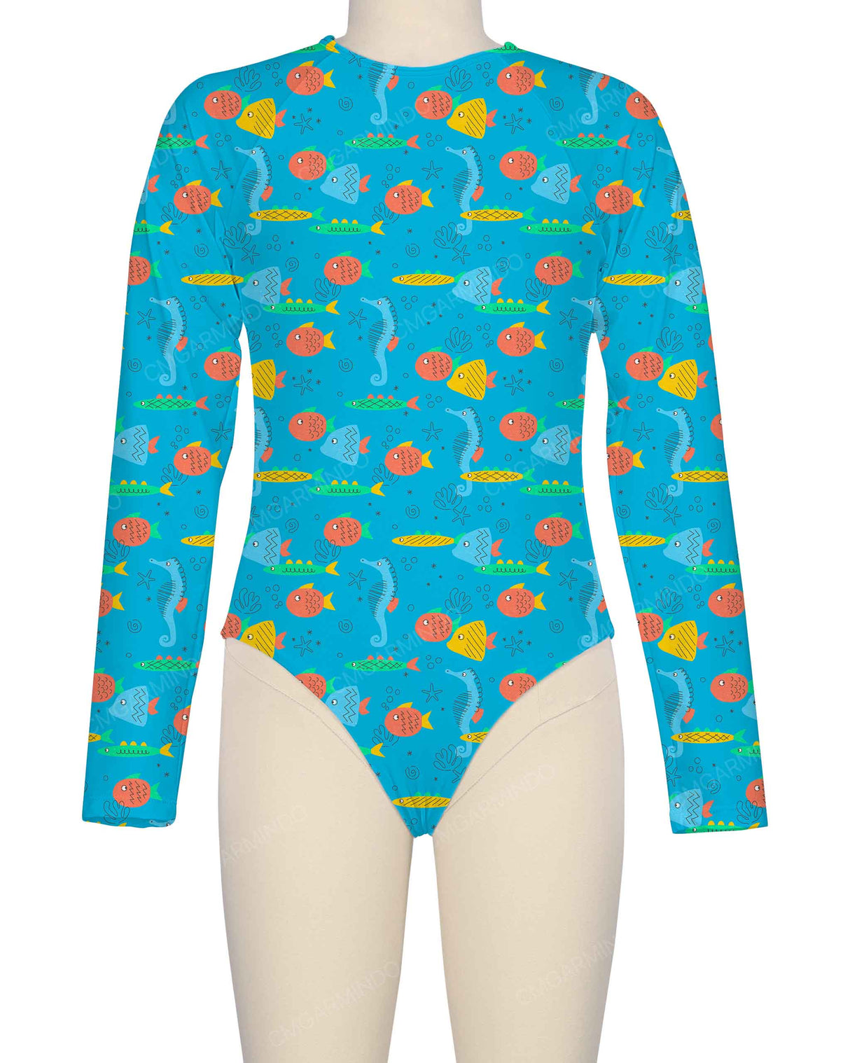 Long Sleeve Zip Back One Piece