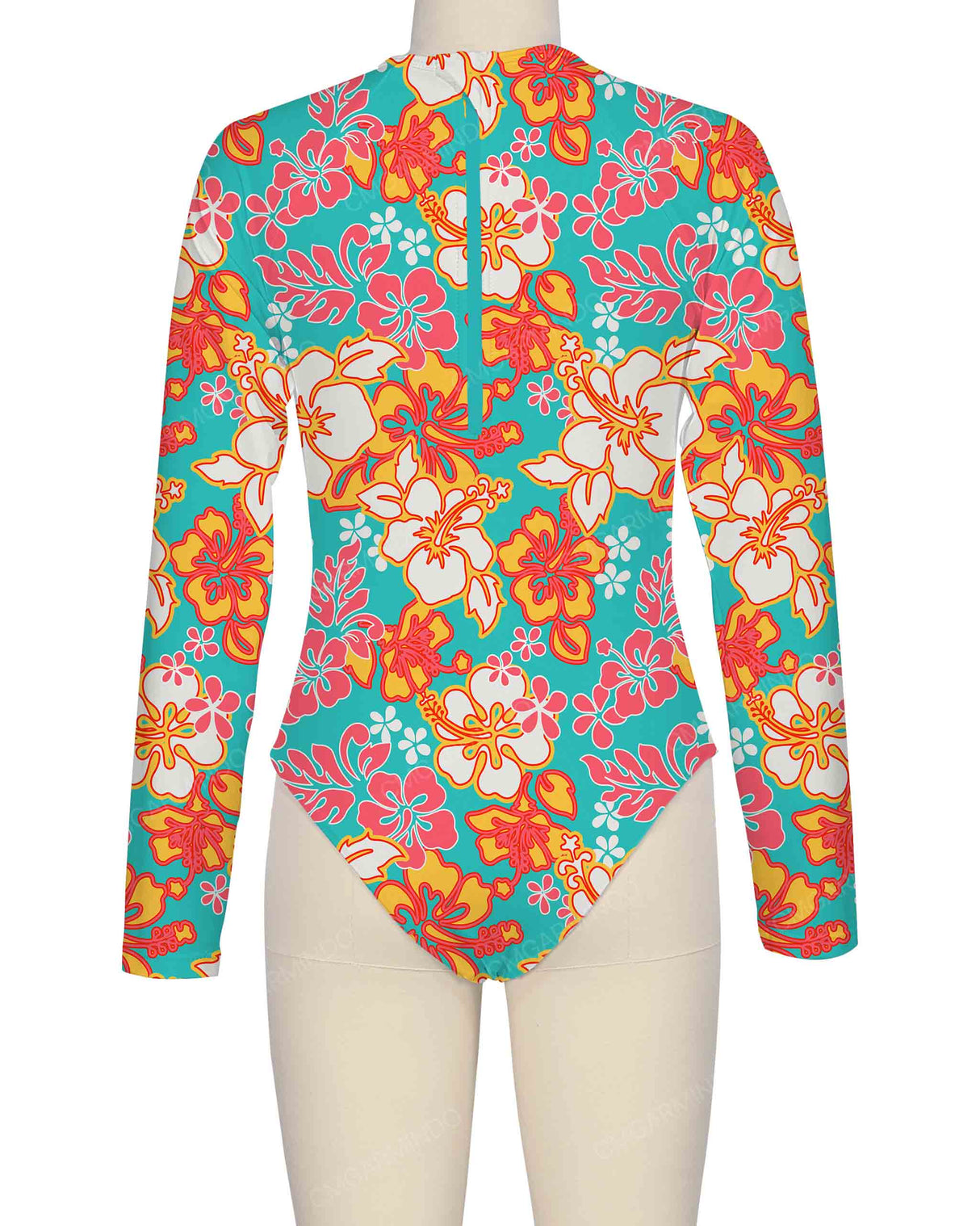 Long Sleeve Zip Back One Piece