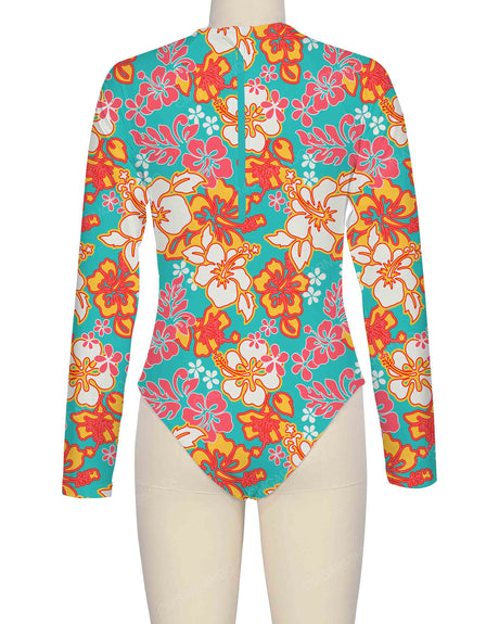 Long Sleeve Zip Back One Piece