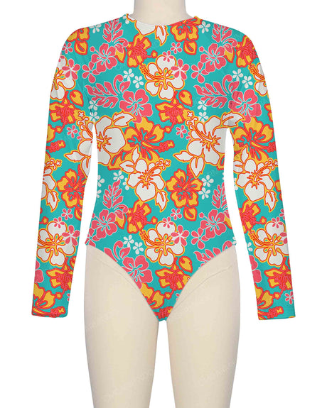 Long Sleeve Zip Back One Piece
