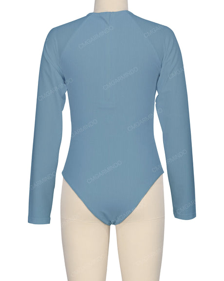 Long Sleeve Zip Back One Piece