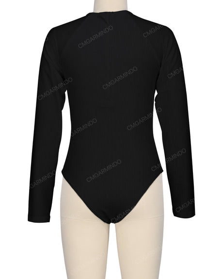Long Sleeve Zip Back One Piece
