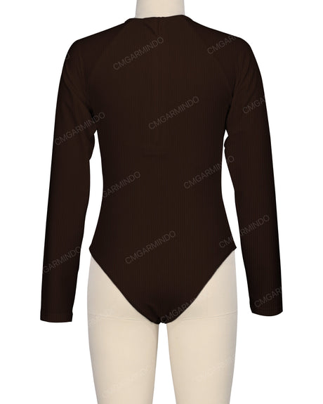 Long Sleeve Zip Back One Piece