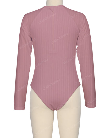 Long Sleeve Zip Back One Piece