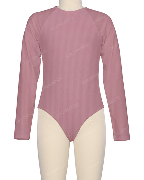 Long Sleeve Zip Back One Piece