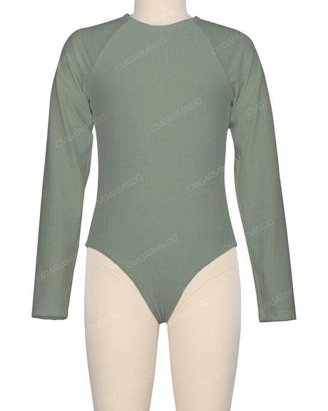 Long Sleeve Zip Back One Piece