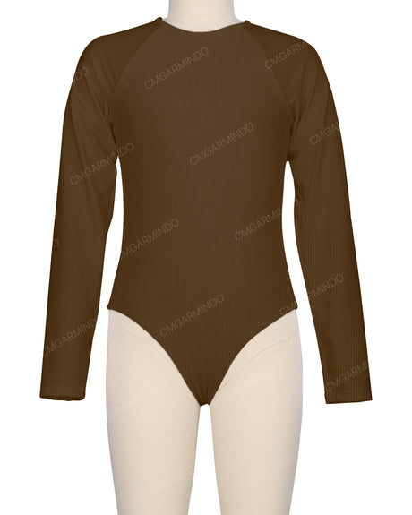 Long Sleeve Zip Back One Piece