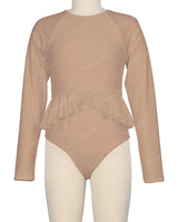 Long Sleeve Frill Waist One Piece