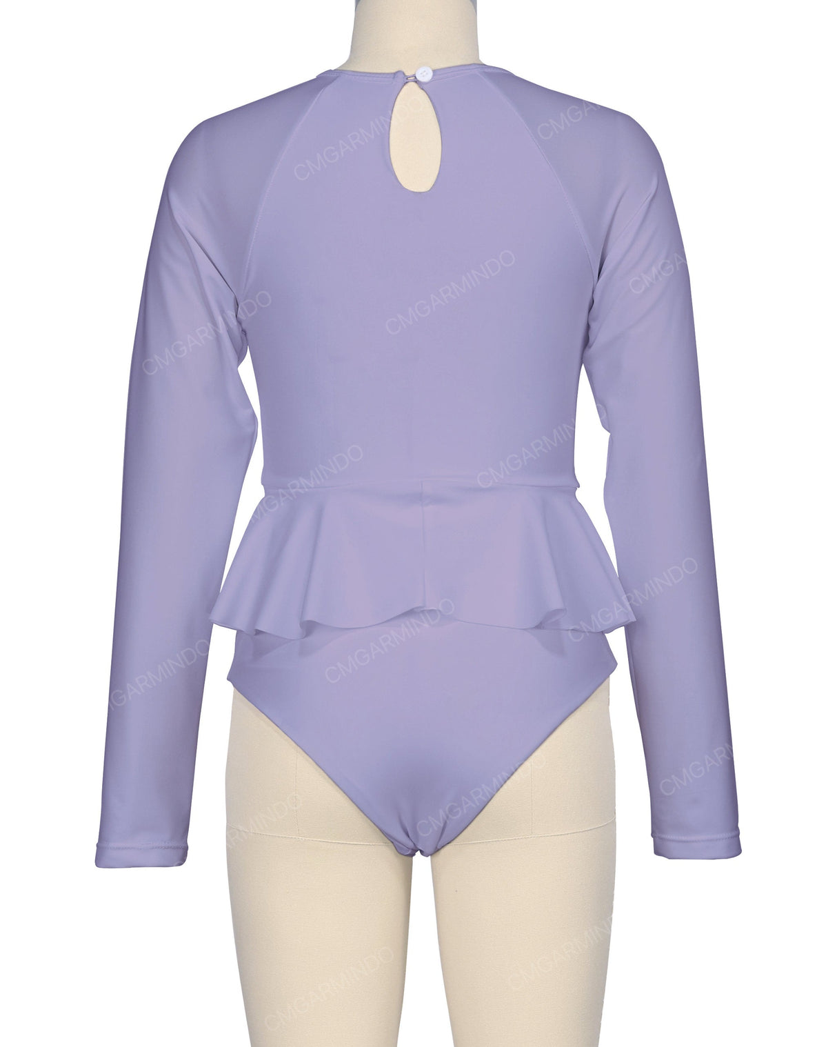 Long Sleeve Frill Waist One Piece