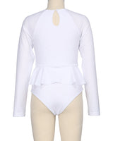 Long Sleeve Frill Waist One Piece