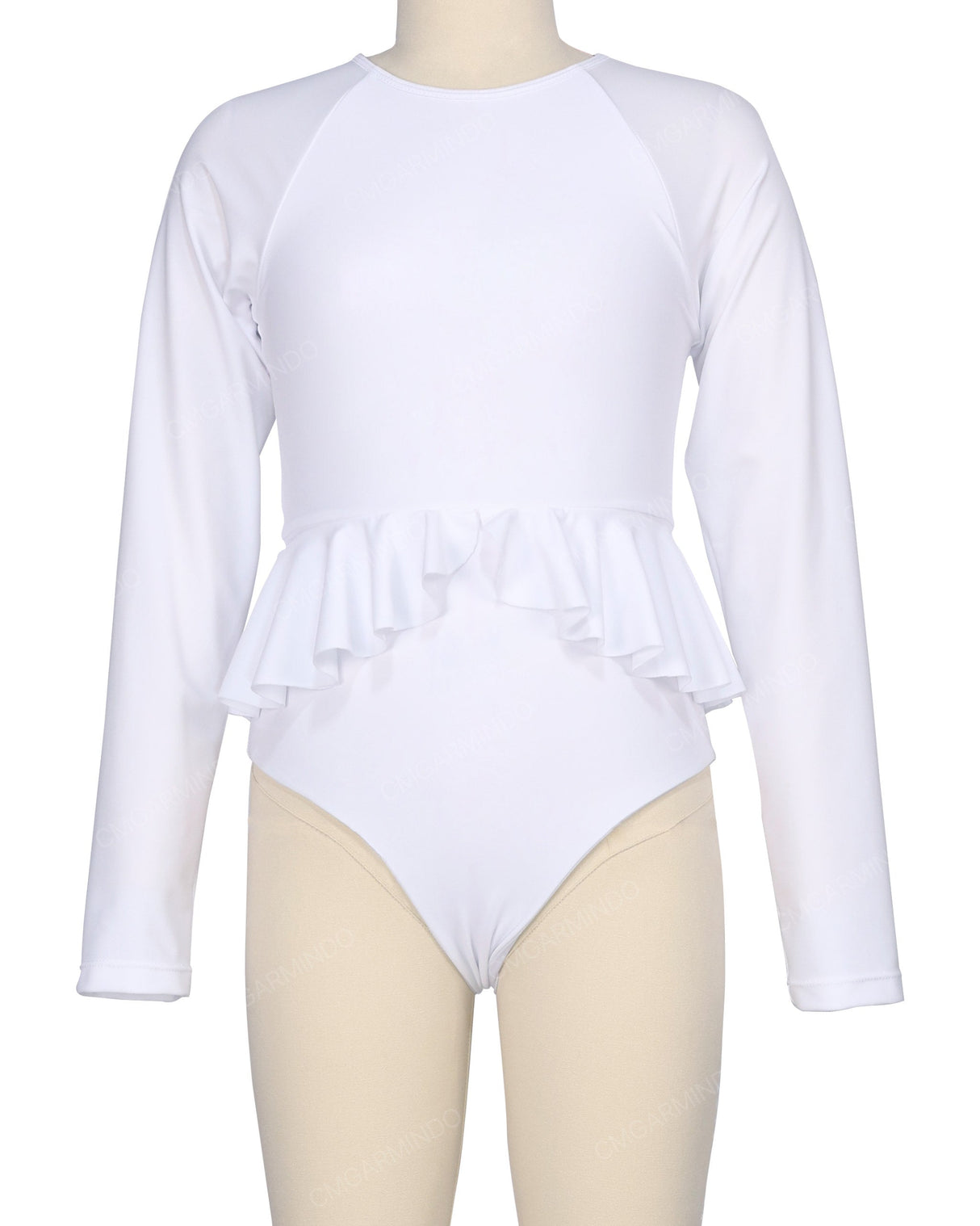 Long Sleeve Frill Waist One Piece