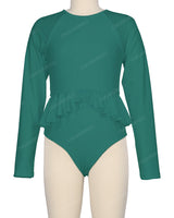 Long Sleeve Frill Waist One Piece
