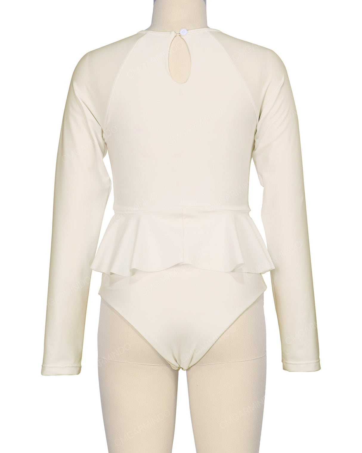 Long Sleeve Frill Waist One Piece