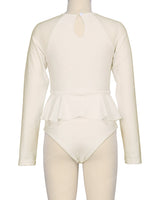 Long Sleeve Frill Waist One Piece