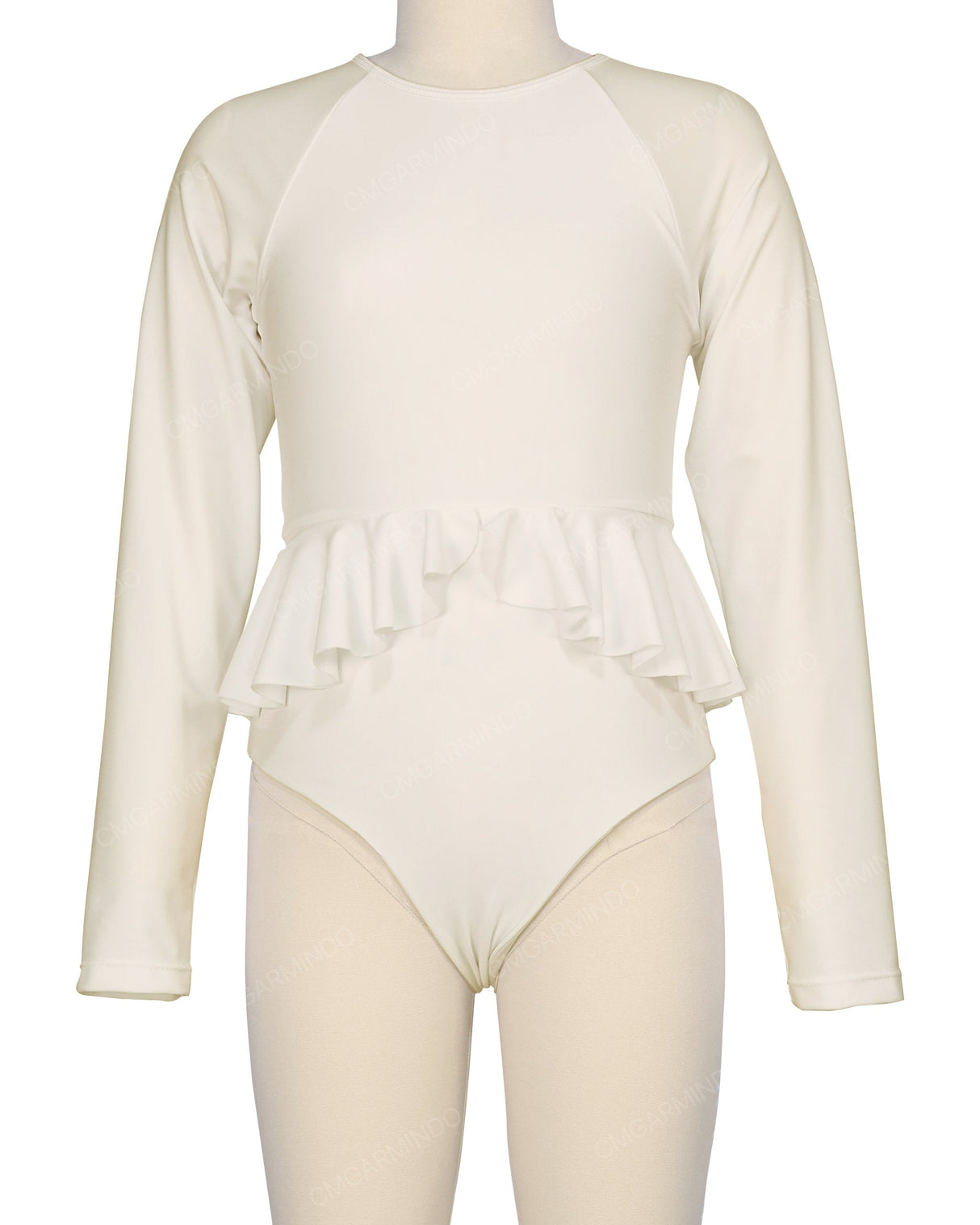 Long Sleeve Frill Waist One Piece