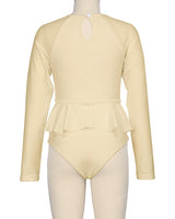 Long Sleeve Frill Waist One Piece