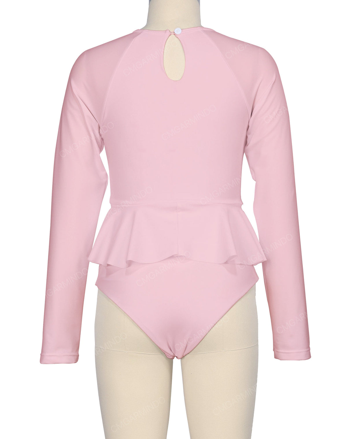 Long Sleeve Frill Waist One Piece