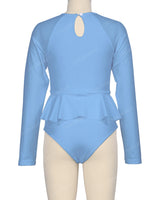 Long Sleeve Frill Waist One Piece