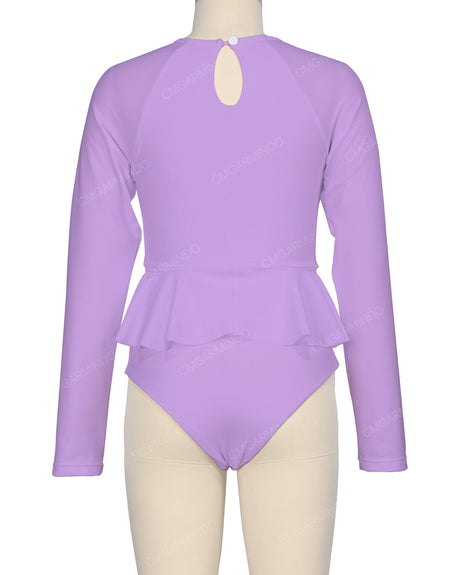 Long Sleeve Frill Waist One Piece