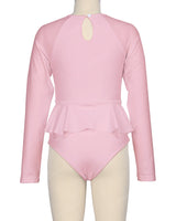 Long Sleeve Frill Waist One Piece