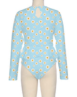 Long Sleeve Frill Waist One Piece