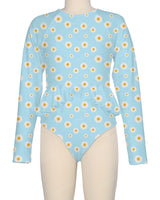 Long Sleeve Frill Waist One Piece