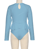 Long Sleeve Frill Waist One Piece