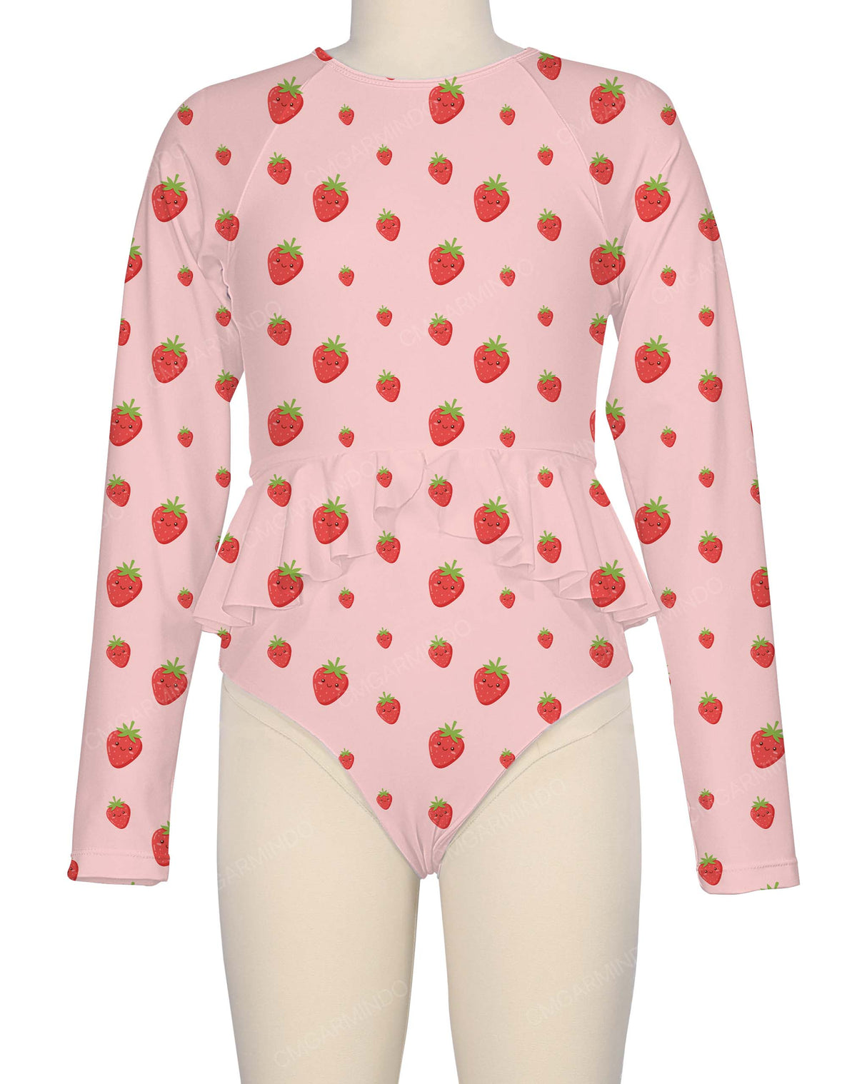 Long Sleeve Frill Waist One Piece