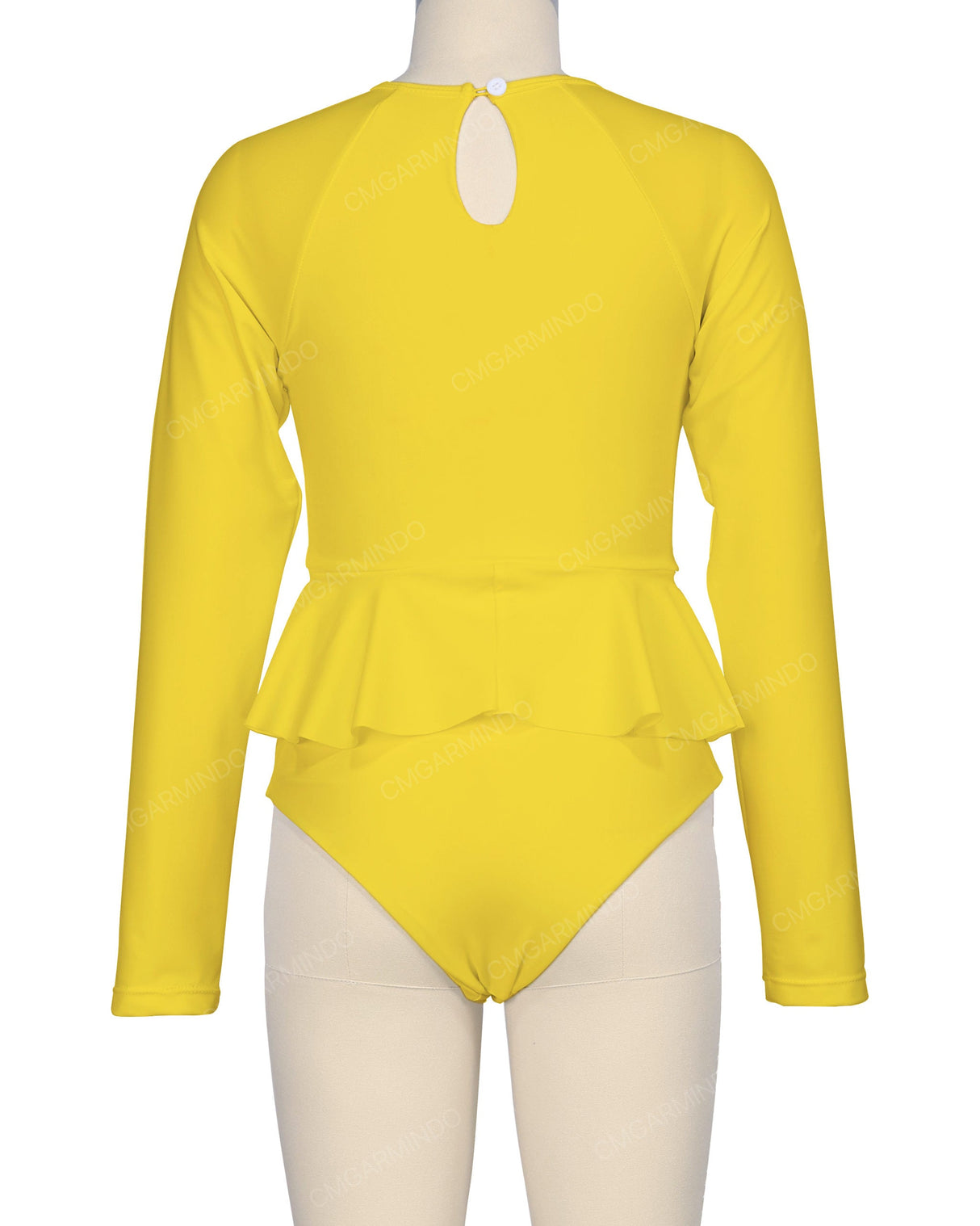 Long Sleeve Frill Waist One Piece