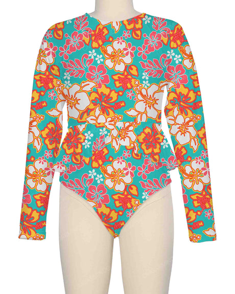 Long Sleeve Frill Waist One Piece