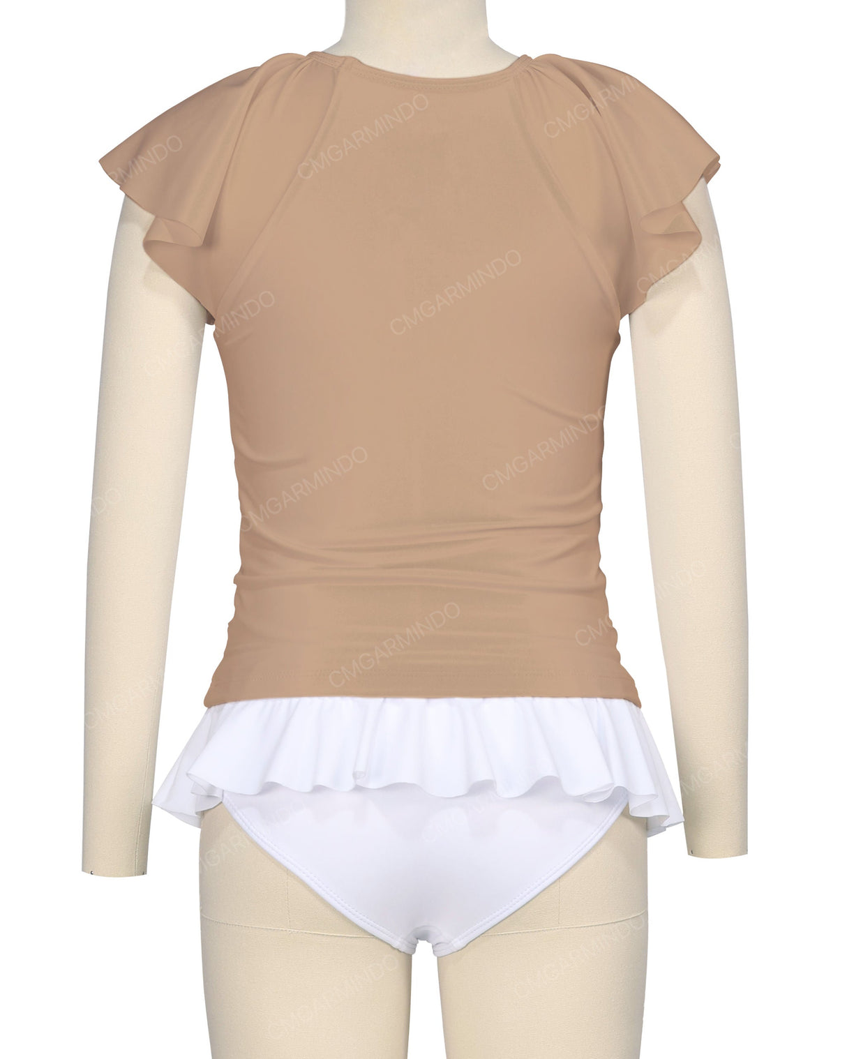 Flounce Sleeve Raglan Crop Top