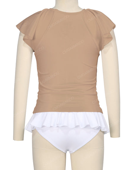 Flounce Sleeve Raglan Crop Top