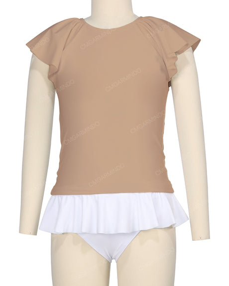 Flounce Sleeve Raglan Crop Top