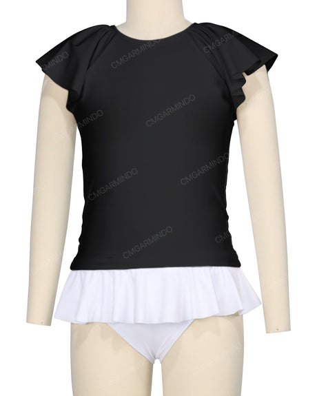 Flounce Sleeve Raglan Crop Top
