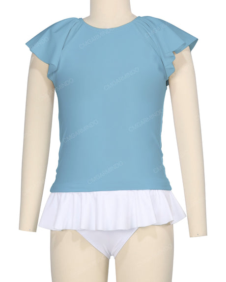 Flounce Sleeve Raglan Crop Top