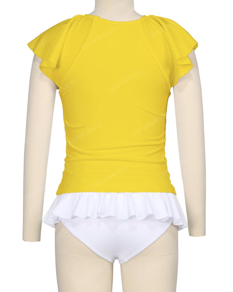 Flounce Sleeve Raglan Crop Top