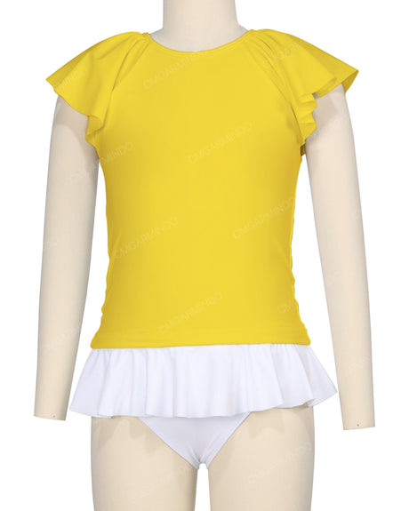 Flounce Sleeve Raglan Crop Top