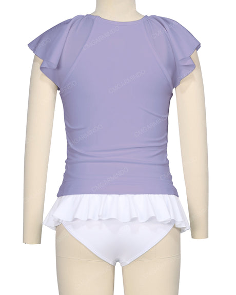 Flounce Sleeve Raglan Crop Top
