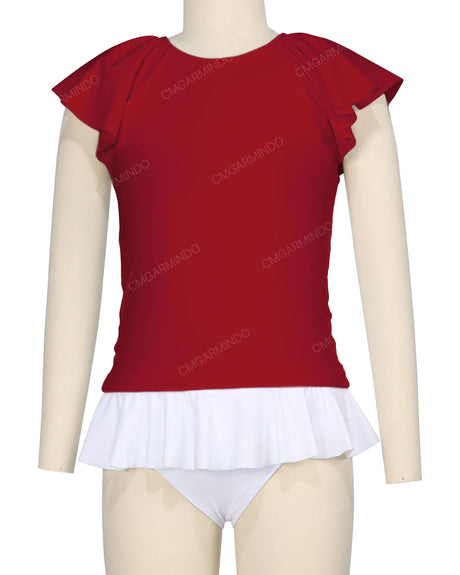 Flounce Sleeve Raglan Crop Top