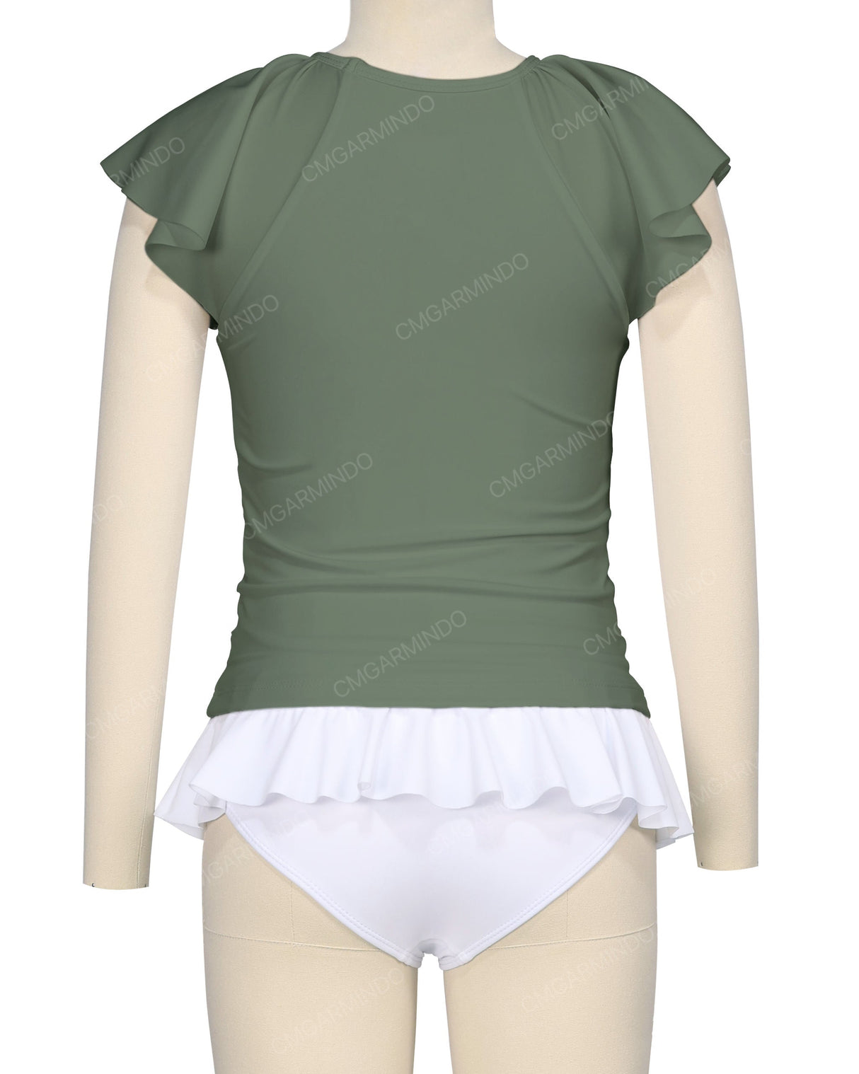 Flounce Sleeve Raglan Crop Top