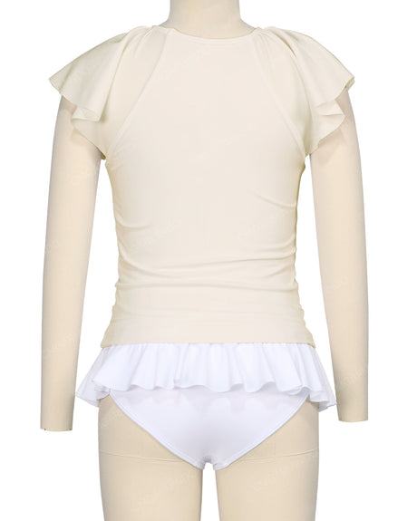 Flounce Sleeve Raglan Crop Top