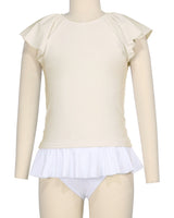Flounce Sleeve Raglan Crop Top