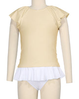 Flounce Sleeve Raglan Crop Top